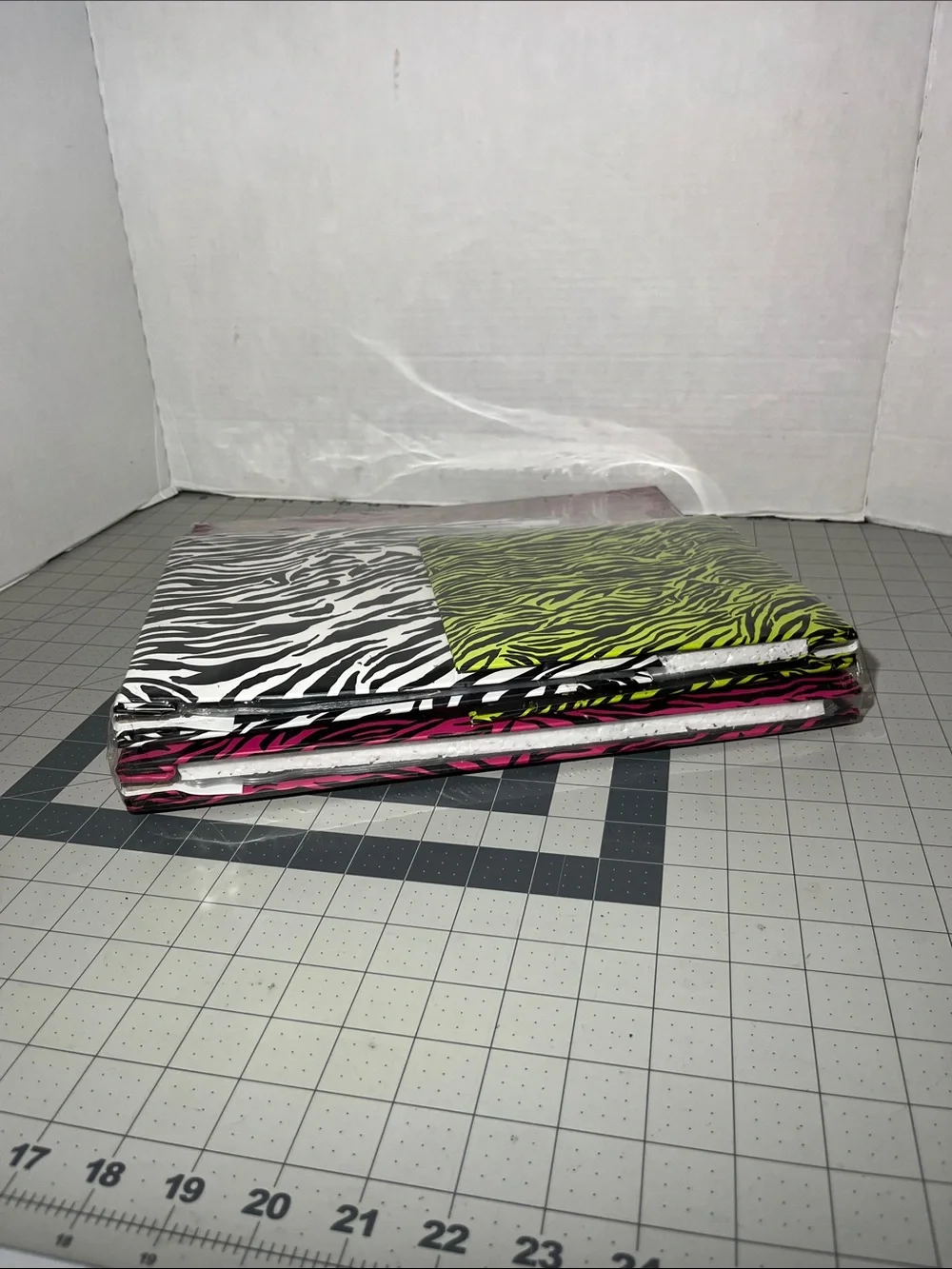 Zebra Print scrapbook Trio - Pink, White, Lime Green